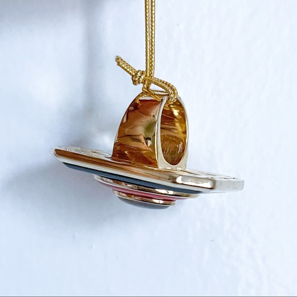 HOUSE OF HARLOW 1960 Coral & Black Art Deco Statement Ring - Picture 6 of 9